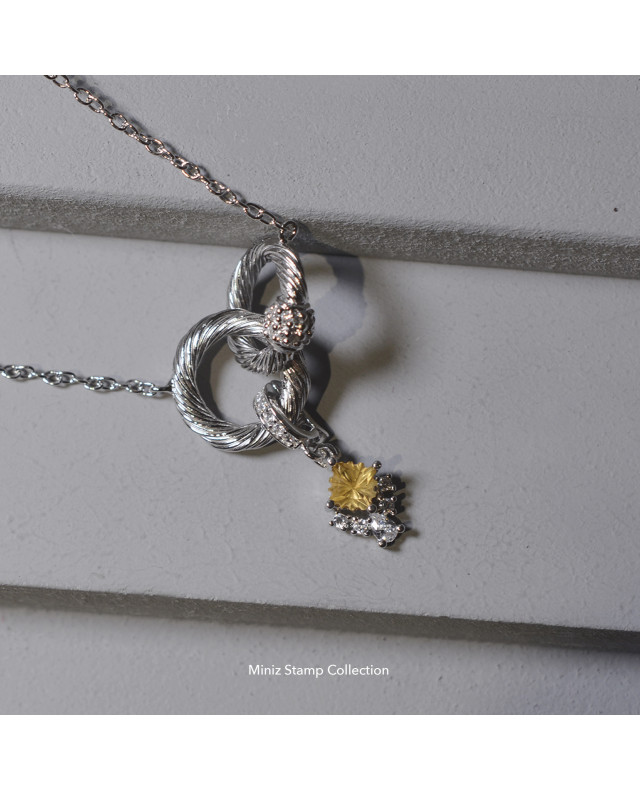 Chapter Fourteen-Citrine miniz Stamp Necklace Chapter Fourteen-Citrine miniz Stamp Necklace